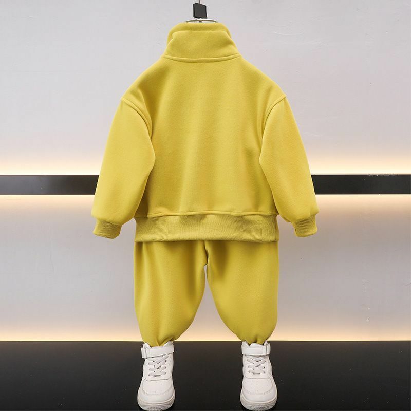 Wiosenny sweter kombinezon dla chłopców 2023 nowa odzież dziecięca moda dwuczęściowy garnitur niemowlę bawełna przystojne ubrania