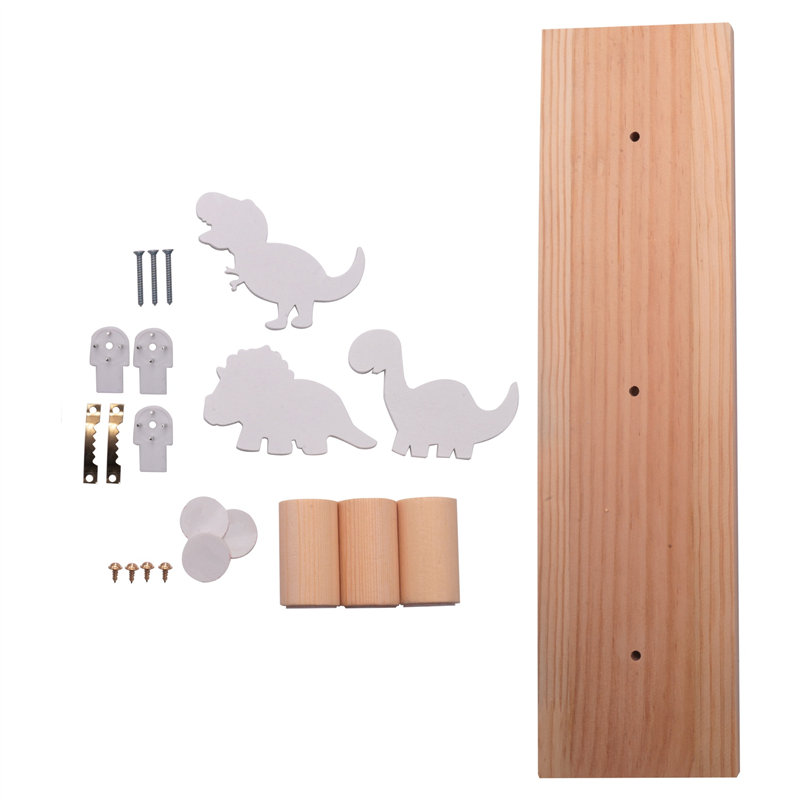 Kinder Dinosaurier Wand Kleider haken Holztür Kleiderbügel für Jungen Schlafzimmer Kinderzimmer Spielzimmer Dekorationen-weiß