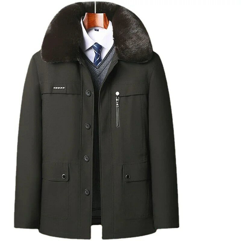 남성용 겨울 캐주얼 파카, 따뜻한 두꺼운 방수 파카 코트, 솔리드 패션 스트리트웨어 오버코트, E124, 2023 신상