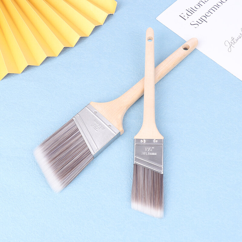 Pinceles de pintura de piezas con mango de madera duradero, herramienta de pintura Premium, cepillo para muebles, pintura de pared para el hogar, 1 ud.