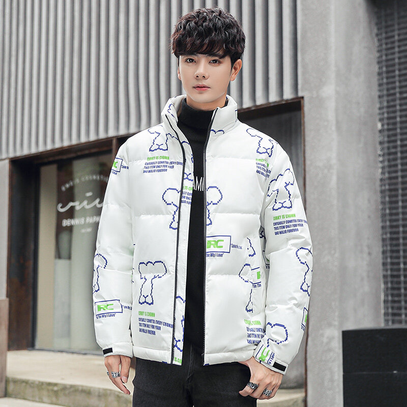 YAPU  2022 Winter Warm Men Jacket Coat Casual Autumn Stand Collar Thick Hat White Duck Parka  Men's Winter Down Jacket With Hood