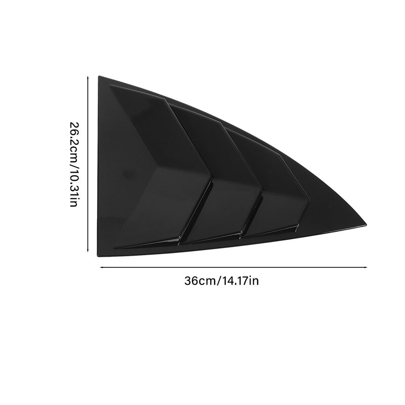 Spoiler de janela lateral para tesla, superfície lisa, divisor triangular, substituição da tampa de sombra, preto, modelo Y, 2021 a 2023, 2pcs