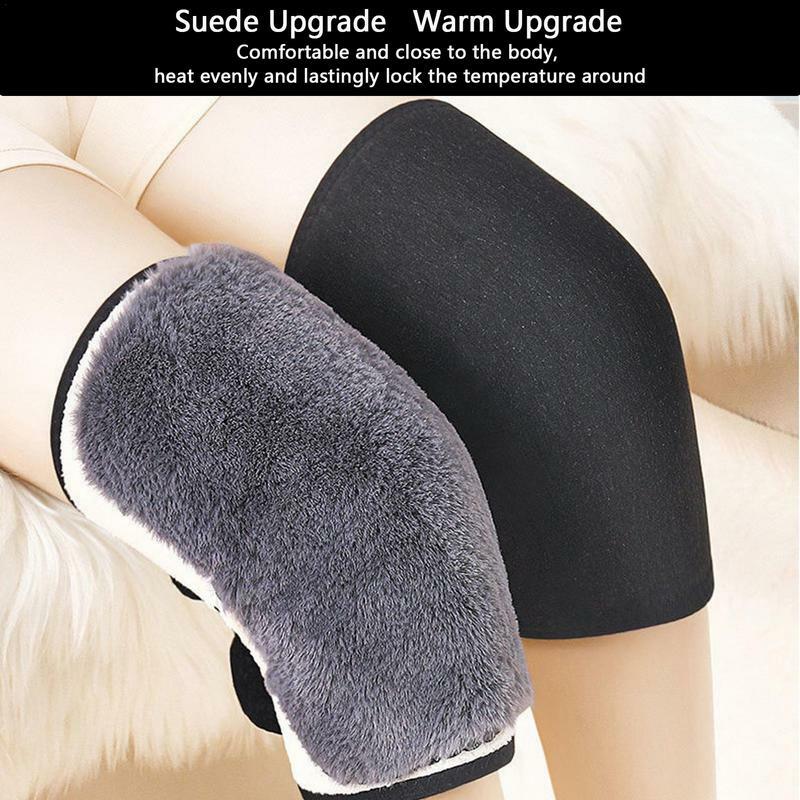 Quente joelho almofada mais quente para as mulheres inverno macio quente joelho cintas joelho mais quente cozy esqui ciclismo corrida de acampamento joelheiras perna