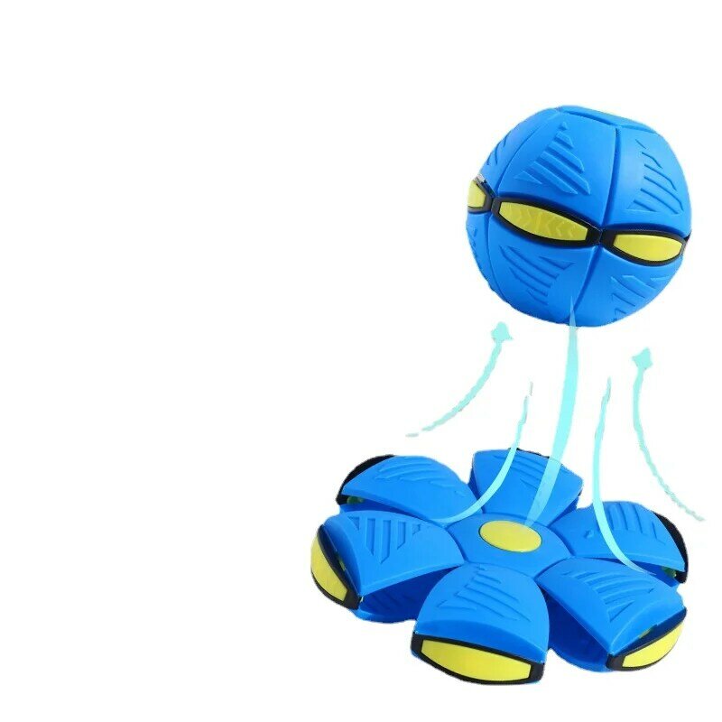 Outdoor Magic Flying Saucer Deformed Ball Treading Ball with Light Bouncing Ball Elastic Flying Saucer Toy for Kids and Teens
