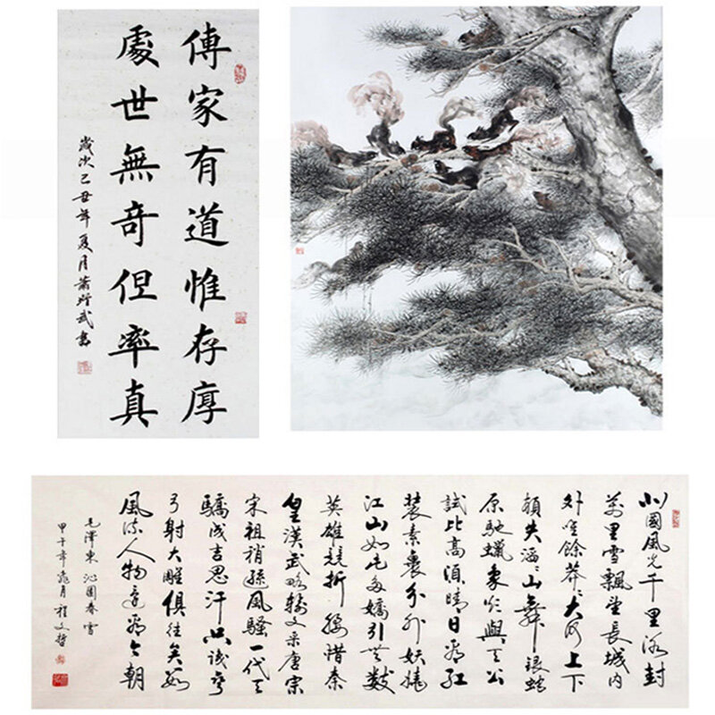 3 pçs baiyun escova com cabelo de lobo e cabelo de ovelha para caligrafia pintura chinesa para iniciantes artesanato suprimentos pintura escova arte