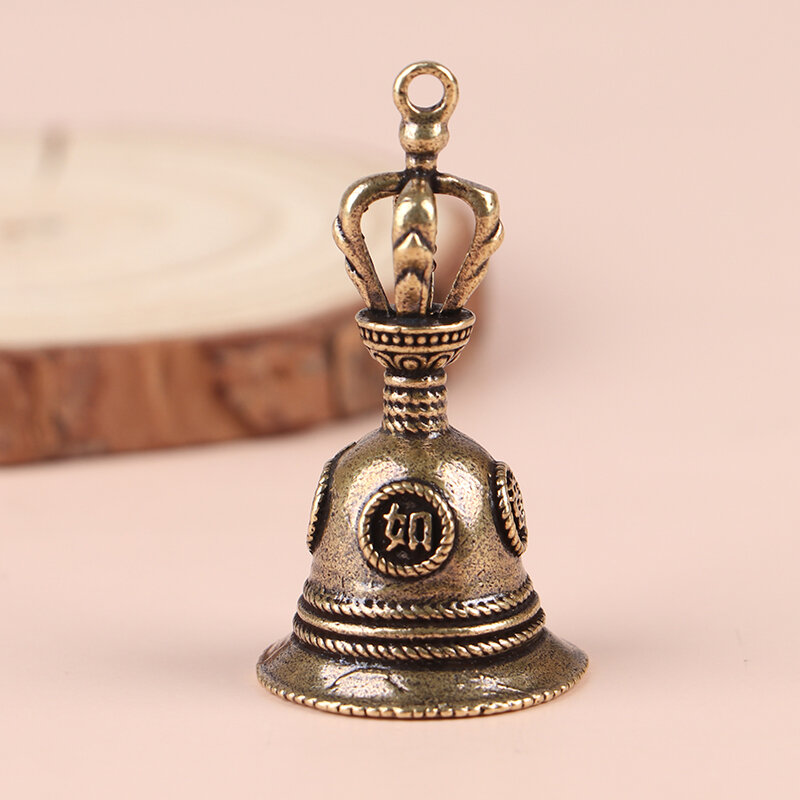 Campana de mano de cobre Vintage, equipo de enseñanza de decoración de escritorio para el hogar, campana de mano portátil única