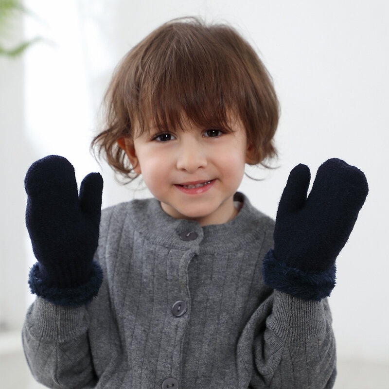 Zimowe rękawiczki dla dziecka ciepłe podszyty polarem grube rękawice termiczne dla dzieci maluch niemowlę