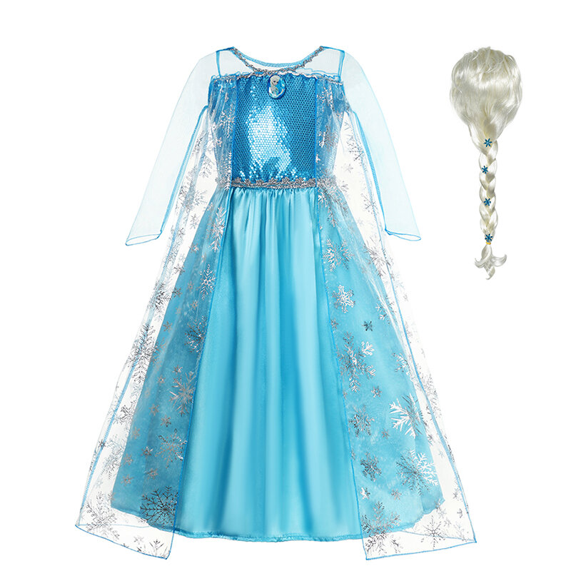 2024 Girls Elegant Dress Cosplay Costumes For Girls Kids Cosplay Anna Elsa Princess Children Gowns Clothing Disney Party Dresses