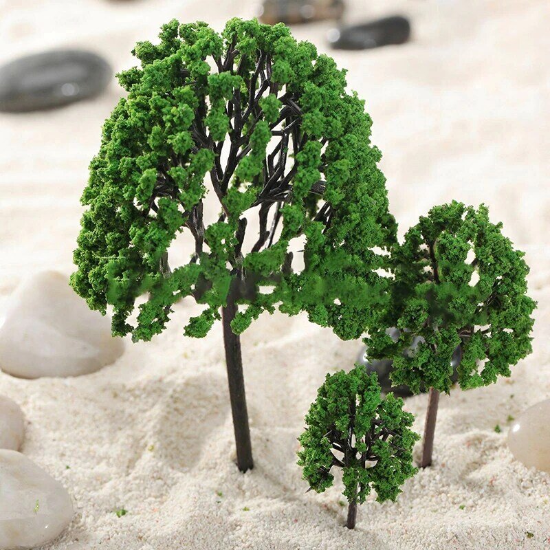 Miniatur miniatur pohon, aksesoris pengganti Mini pohon Model buatan, dekorasi Diorama taman, skala tata letak lanskap