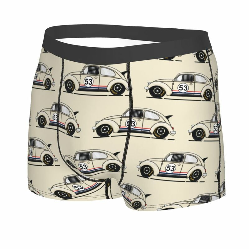Classic Herbie Boxers Shorts Masculino, Calcinha Novidade, Cuecas Confortáveis, Cuecas de Carro de Corrida, Cuecas
