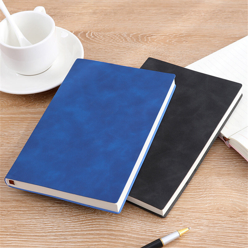 Student Diary Comfortable Touch Leather Cover Notebook Simple Style Hand Account Book 200pages A5 Planner School Study Supplies