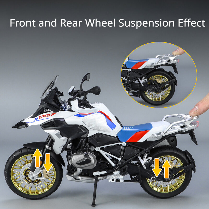 1/9 Large Scale R1250 GS Motorcycle Metal Diecasts Model Toy Alloy Body with Sound & Light Car Models Birthday Gifts Collection