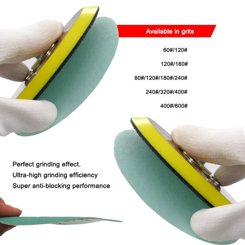 6Inch Sanding Discs Wet Dry Polyester Film-Backed Green Line Hook and Loop Sandpaper for Automotive Paint Wood or Metal Grinding