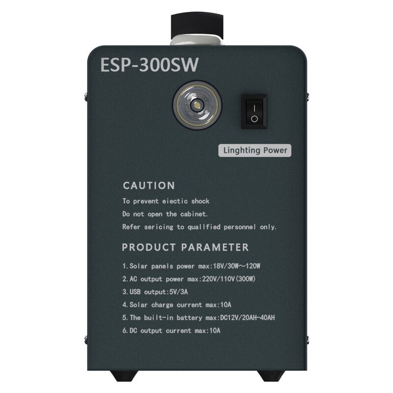 CY-ESP-400SW de energía solar para exteriores, fuente de alimentación de emergencia portátil, protección del medio ambiente, 400W