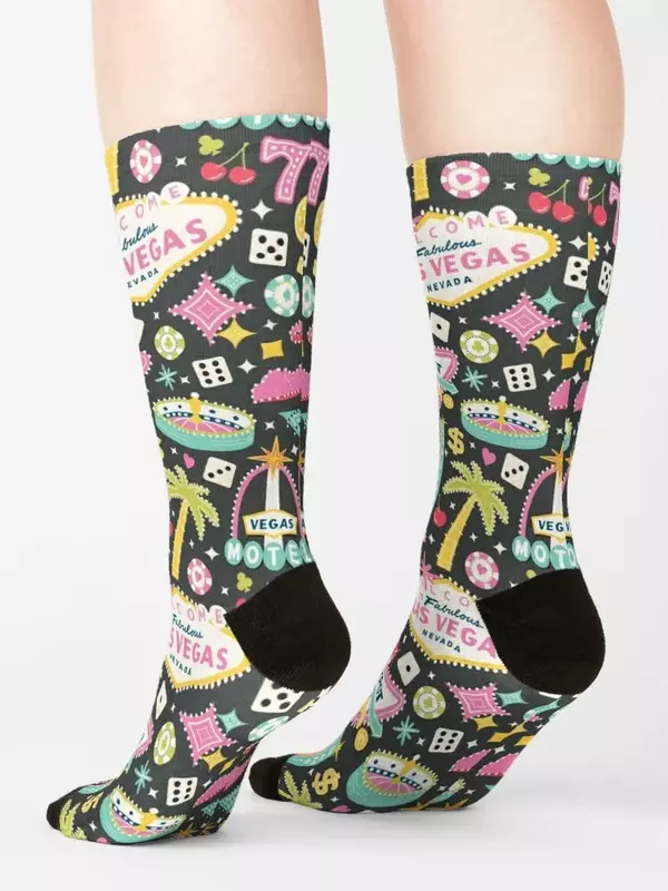 Viva Las Vegas Socks aesthetic kawaii Antiskid soccer Socks For Men Women's