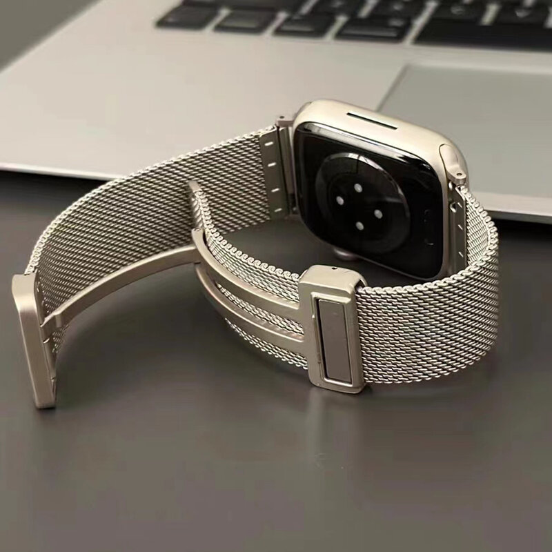 Edelstahl-Netz schlaufe für Apple Watch Ultra 2 1 Band 49mm 45mm 44mm 42mm 41mm 40mm 38mm Armband iwatch 9 8 7 6 5 4 3 se Handgelenk