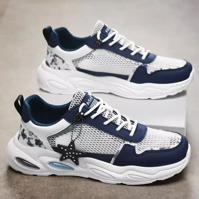 Men's Shoes 2024 Summer New Tenis Breathable Non-Slip White Casual Running Sneaker