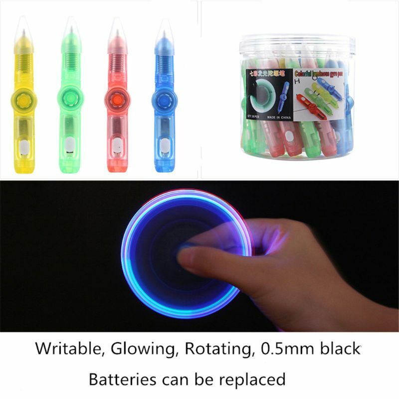 Kids Interactive Puzzle Toy Finger Spinner Shiny Pen with Colorful Painting Training Educational Anti Stress Dropship