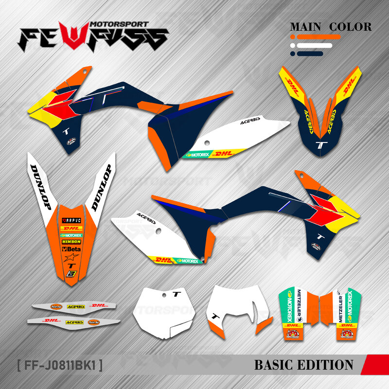 FEWFUSS-Kit de Décalcomanies de Fond de Moto, pour KTM 125 250 300 350 450 SX SXF EXC EXCF XCW XCF 2011-2023 2024