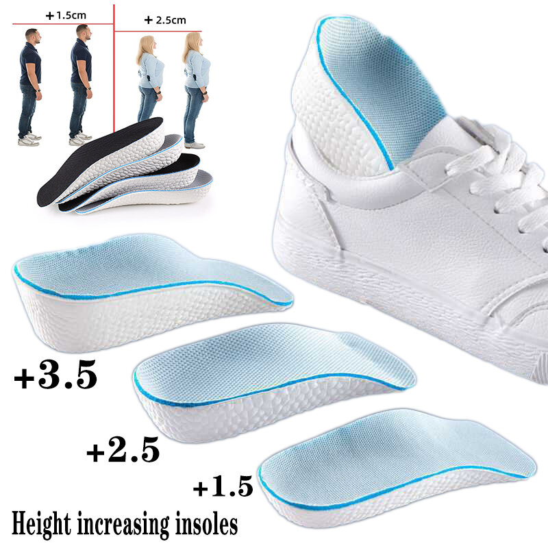 Plantillas ortopédicas para aumento de altura, almohadillas suaves de espuma viscoelástica para zapatos de hombre y mujer