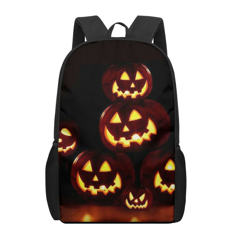 Mochilas con estampado de calabaza para Halloween, mochilas escolares para estudiantes, niños y niñas, bolsos de hombro