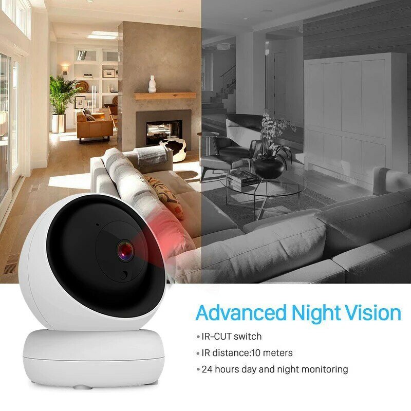 ICSee-Mini WiFi Indoor Camera, Auto Tracking, câmera de segurança sem fio, Two Ways Audio, Smart Home, 3MP