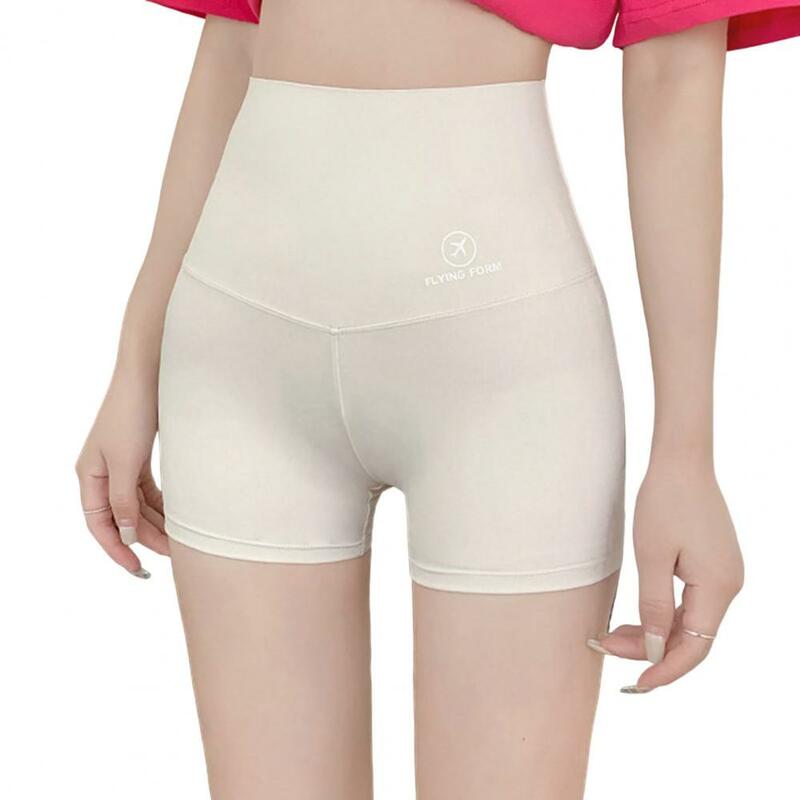 Calções de segurança femininos cintura alta magro cor sólida sem costura moldar barriga controle respirável alta elasticidade outerwear shorts
