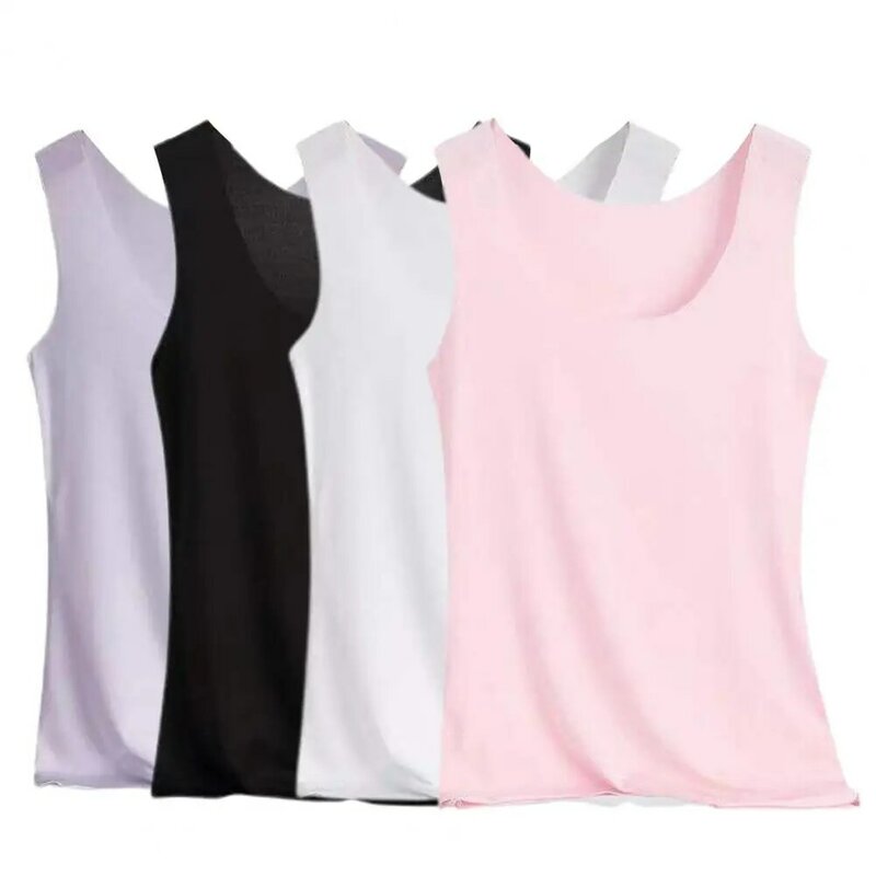 Women's Summer Ice Silk Cool Top Women Vest Seamless Stretchy Summer Slim-fitting Off Shoulder T-shirt For Daily Wear