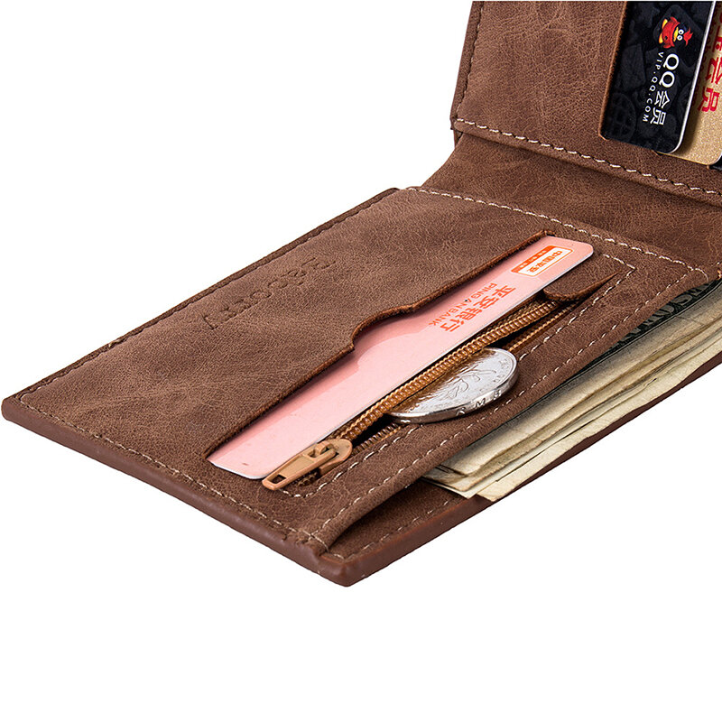 กระเป๋าสตางค์ผู้ชายกระเป๋าสตางค์หนังกระเป๋าสตางค์ผู้ชายซิปกระเป๋าเหรียญเงินกระเป๋าคลาสสิก Monederos De Hombre