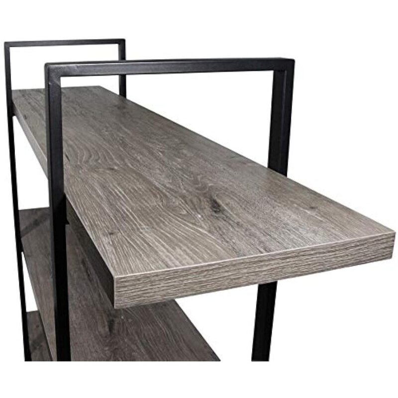 45MinST-Estantería de estilo Industrial Vintage de 5 niveles, mueble de Metal y madera para colección, Roble gris, 3/4/5 niveles (5 niveles)