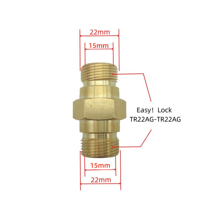 Tr22 Messing Adapter Finder M22 G1/4 ''G3/8'' Draad Easy Lock Connector Voor Karcher Hd Hds Spuitpistool Lance Slang Hogedrukreiniger