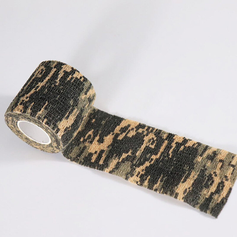 1 rolls caça disfarce elastoplast camuflagem elástica envoltório fita auto adesivo esportes protetor tornozelo joelho dedo braço bandagem