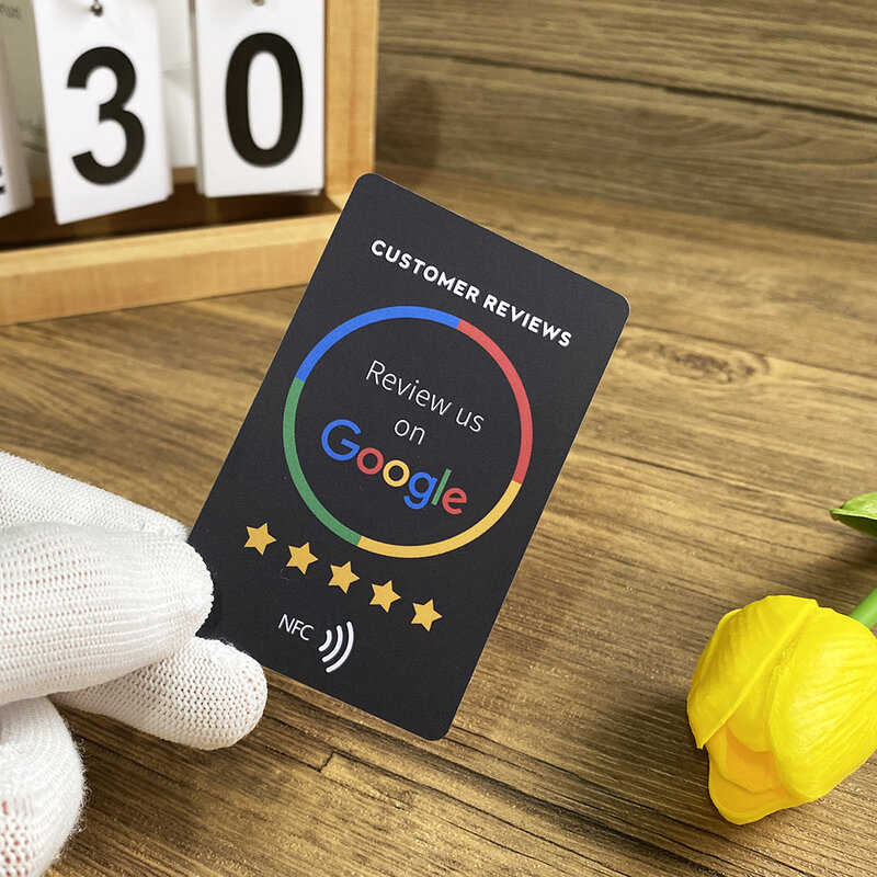 PVC Material Waterproof  Durable Google Review NFC Tap Cards Boost Your Reviews