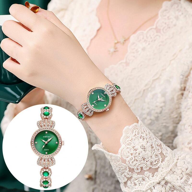 Formal Occasion Watch Elegant Rhinestone Crown Women's Watch with Alloy Strap Quartz Movement Fashion Jewelry for Ladies