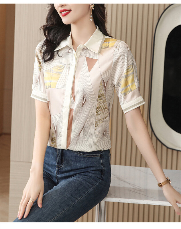 FANIECES S-4XL Summer Floral Printed Shirt Vintage Tops Tees Casual Blouse Women O Neck Short Sleeve Party Blusas