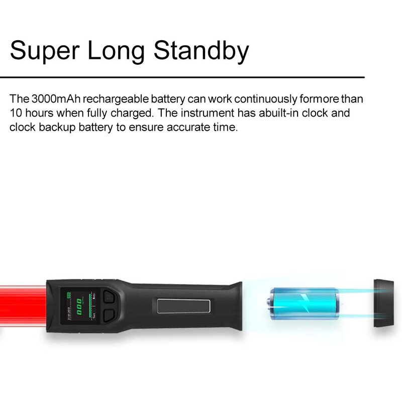Customized Traffic Baton with Highly Sensitive Quality Digital LCD Screen Quick Test Wine Detector Alcohol Tester