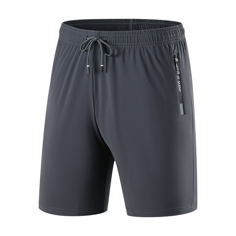 Celana pendek pria, celana pendek sutra es pria musim panas tipis perempat celana longgar ukuran cepat kering tersedia dalam hitam abu-abu celana Jogging 8XL