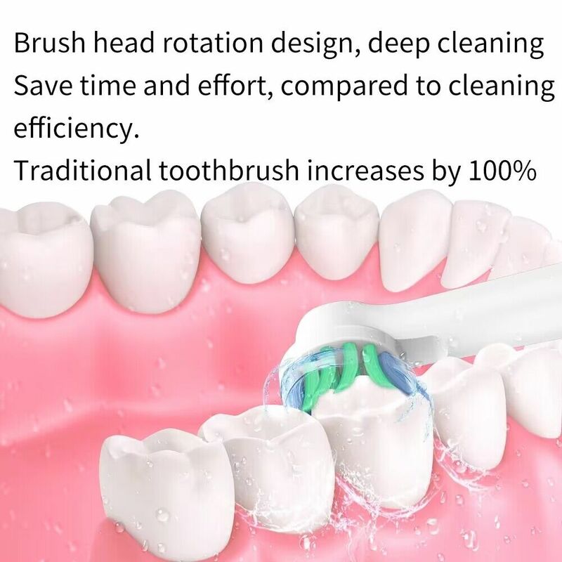 Nosel sikat gigi elektrik, nosel sikat gigi elektrik untuk Oral B Braun 3D Putih Floss presisi perawatan gusi bersih kepala sikat gigi Universal untuk OralB