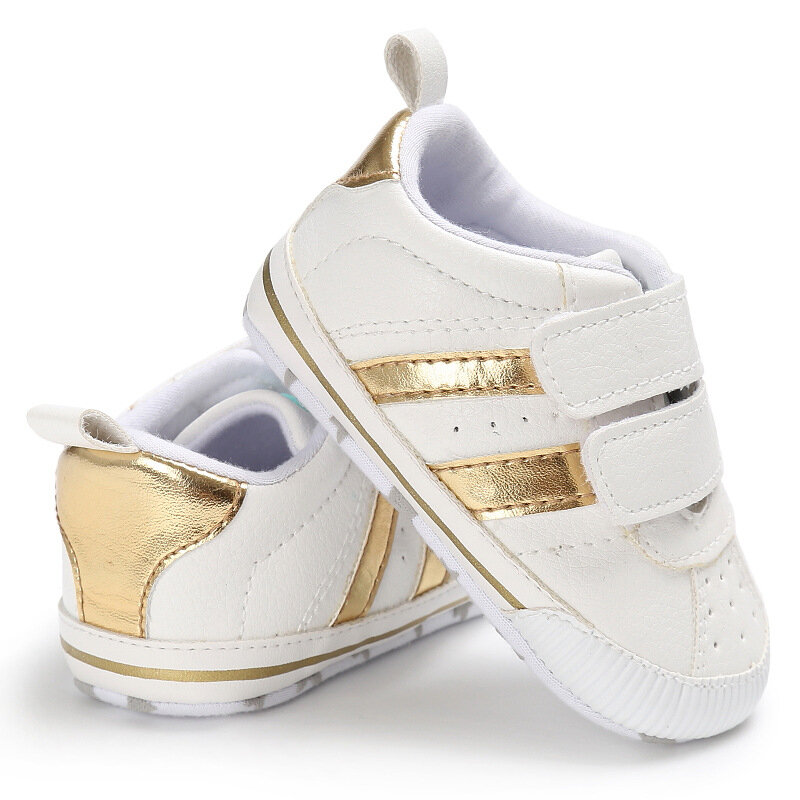 Sapatos de berço casual de couro PU macio, mocassins Prewalker, bebê recém-nascido e menino sapatilha, 0-18M