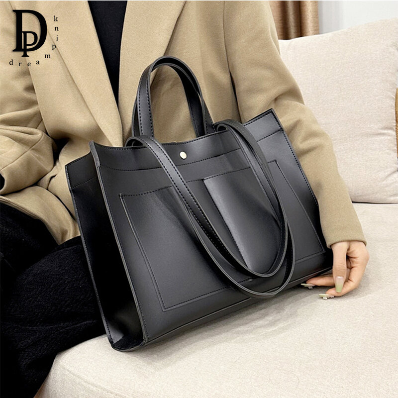 Роскошная дизайнерская сумка-тоут А4 из искусственной кожи, женская модная сумка для ноутбука 14 дюймов, вместительные повседневные деловые повседневные сумки через плечо, сумка