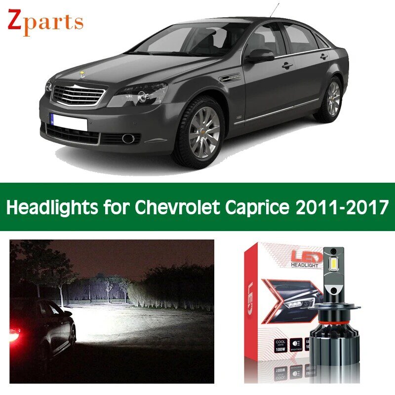 Faro LED de coche para Chevy y Chevrolet caarroz Canbus, luz de haz bajo Luz De Carretera 12V, bombillas de iluminación blanca, accesorios de lámpara