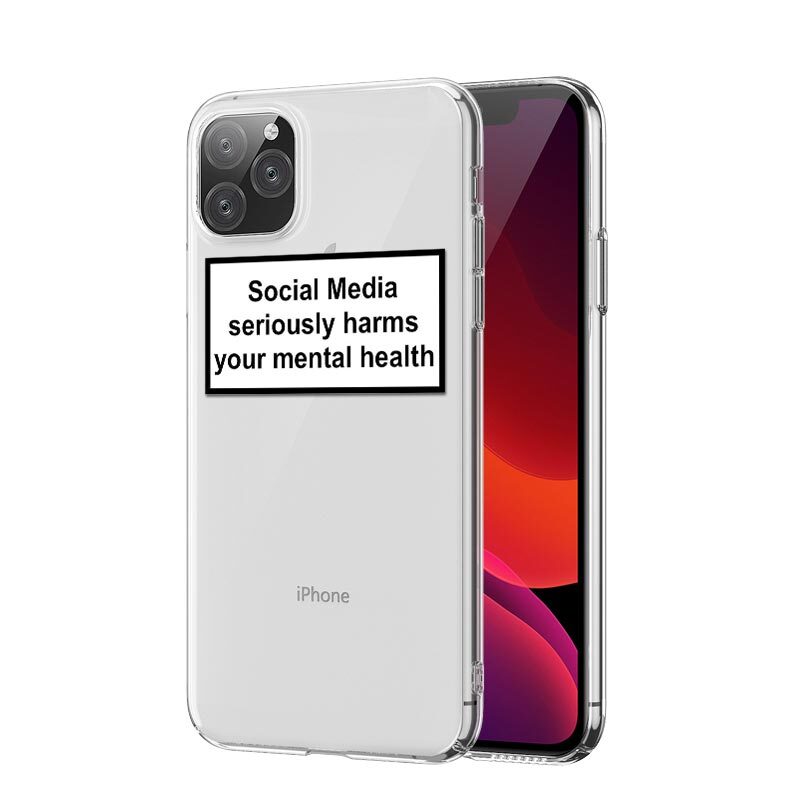 Casing Ponsel Clear Text Sosial Media untuk iPhone 14 13 12 Pro Max Casing untuk iPhone SE 2020 7 8Plus 11 XS Pro Max XR Sampul Fundas
