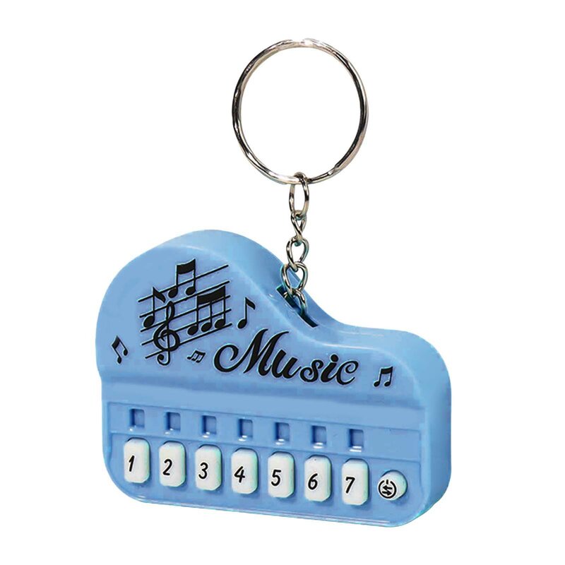 Mainan gantungan kunci Piano jari elektronik, mainan Keyboard Piano elektronik multifungsi untuk rumah kantor bepergian DIN889