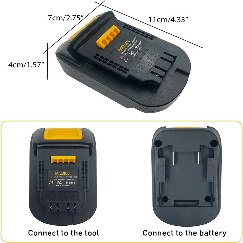 Mil18dl Batterij Adapter Converter Voor Dewalt 18V 20V Li-Ion Batterij Power Tools Voor Milwaukee 18V Li-Ion Batterij Converteren