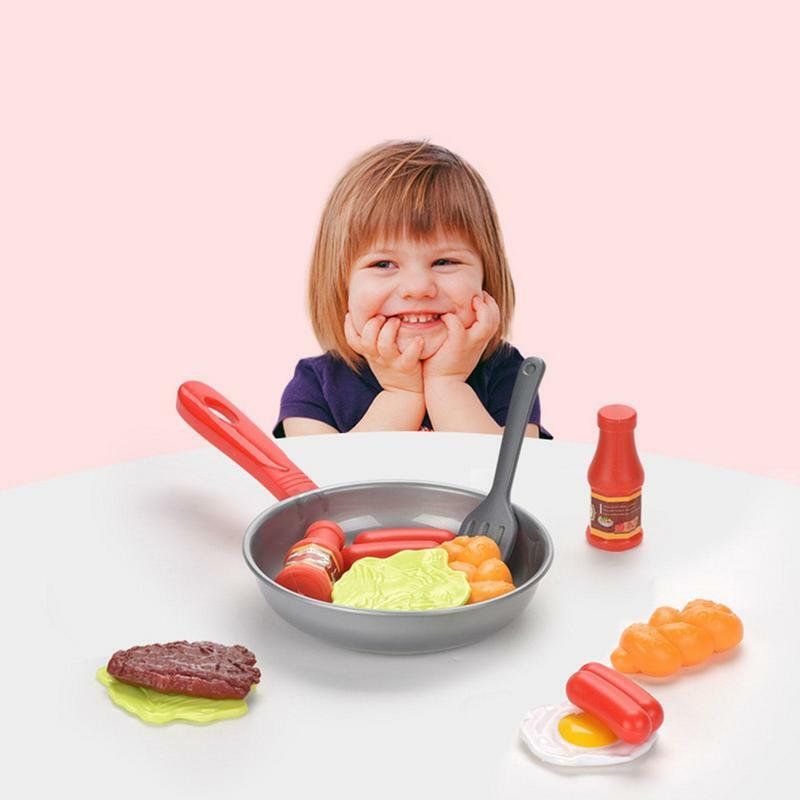8 pz/set bambini cucina cibo giocattoli simulazione padella Set con verdure bistecca e diversi alimenti sia per ragazza che per ragazzi
