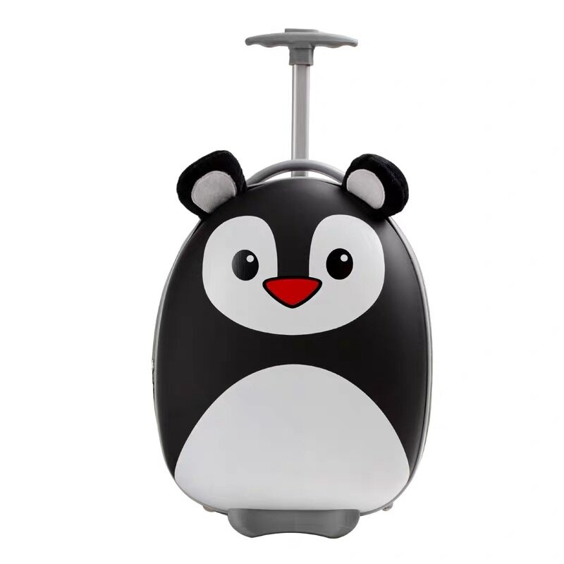 Детский чемодан на колесиках с рисунком тигров пингвинов, Детский чемодан на колесиках, сумка для багажа на колесиках, милый чехол чемодан на колесиках