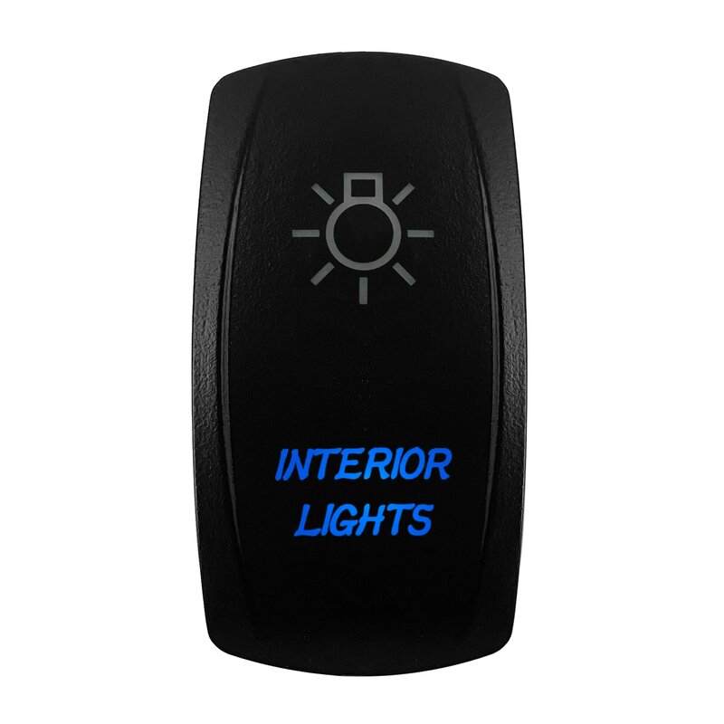Interruptor basculante láser Led azul para coche y barco, interruptor de encendido y apagado, impermeable IP68, 12V, 20a