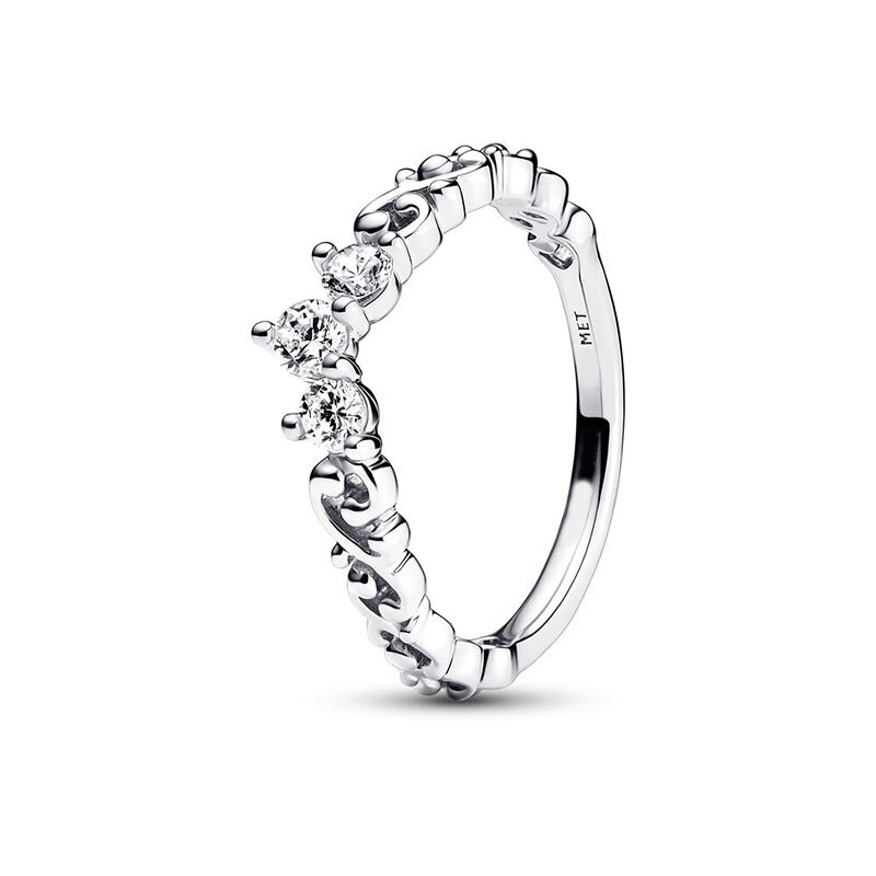 925 Silver Ring Sparkling Wishbone Heart Ring Princess Wishbone Finger Ring For Women Wedding Gift Pandor Ring Jewelry DIY