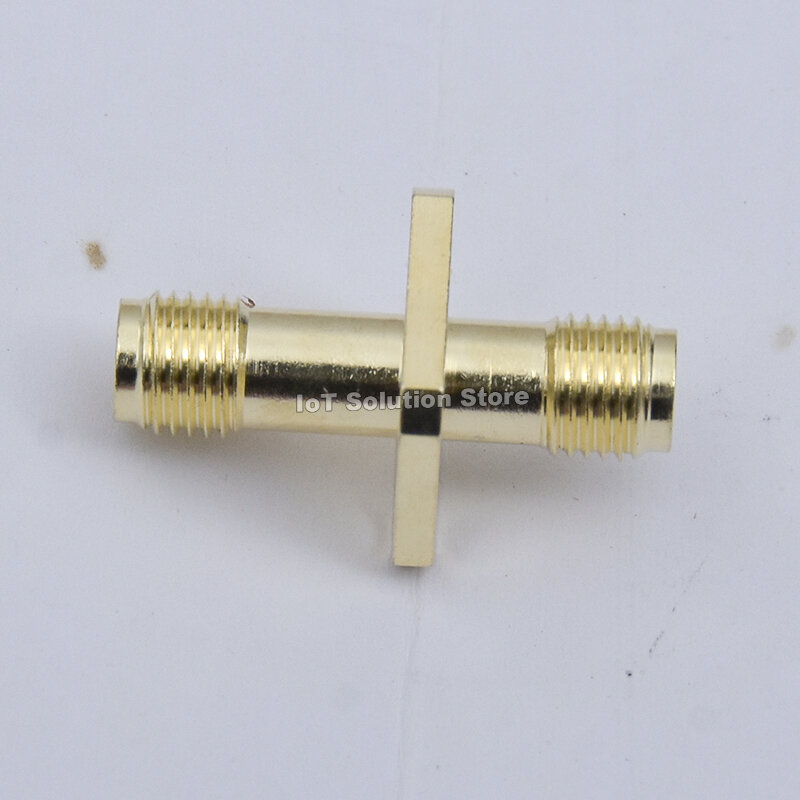 RF koaksial SMA untuk SMA konverter konektor flens adaptor sambungan 24mm panjang Total