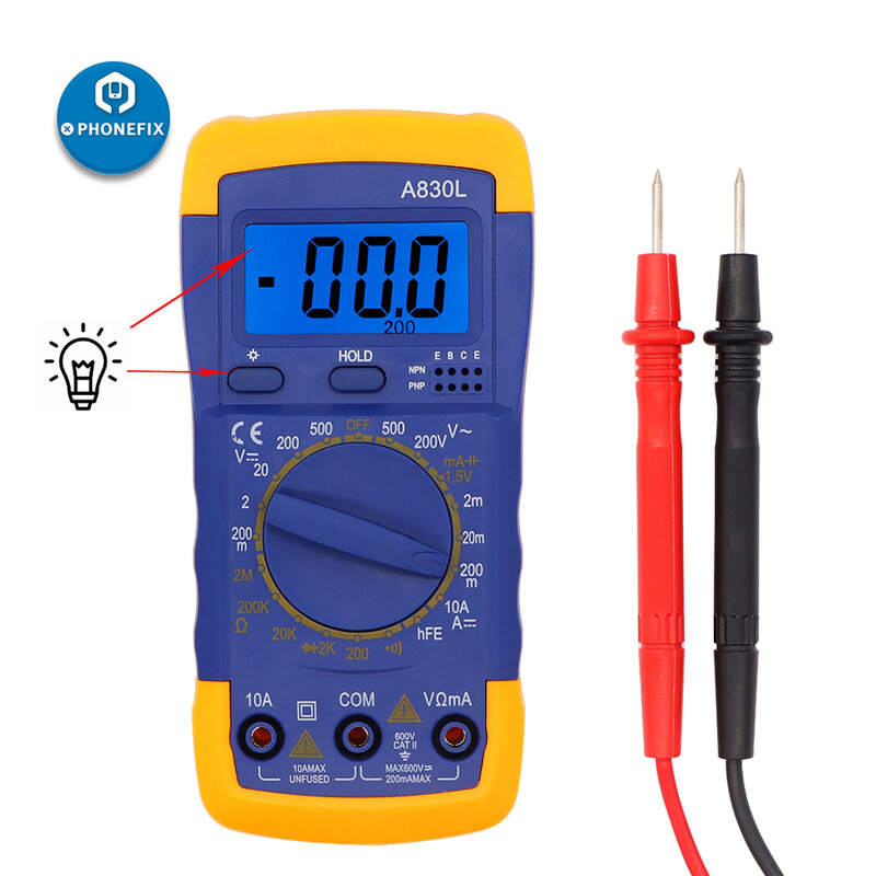 Universal LCD Multimeter for Mobile Phone Motherboard Repair Testing Digital Multimeter Without Battery for Measure Voltage Tool